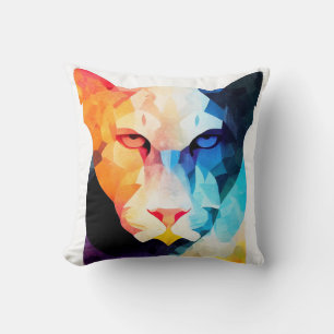 Panther Wild Nature Animal Color Art Painting Cushion