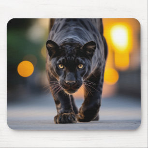 Panther Wildlife Animal On Street Mouse Mat