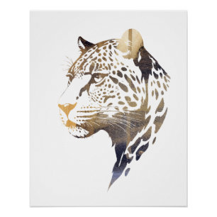 Panther Wildlife Nature Illustration Silhouette  Poster