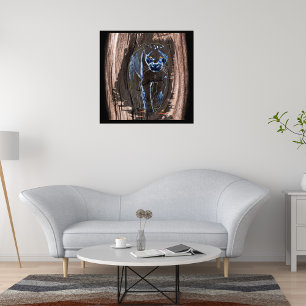 Panthère sortant du bois - Panther Photo Print