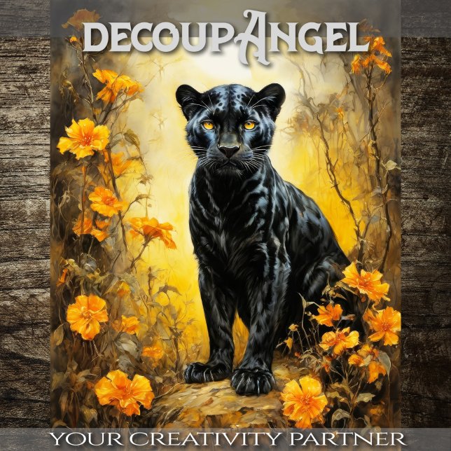 Panther's Floral Oasis - Decoupage - Tissue Paper (Creator Uploaded)