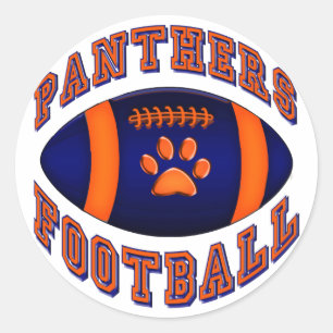 Panthers Football Classic Round Sticker
