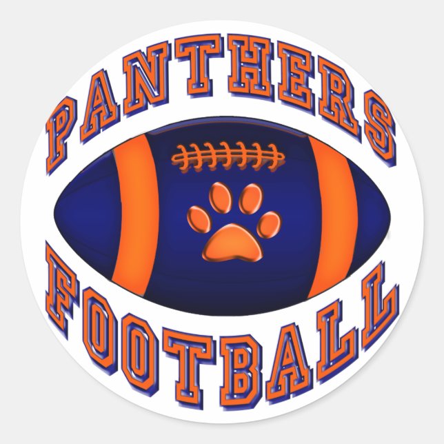 Panthers Football Classic Round Sticker (Front)