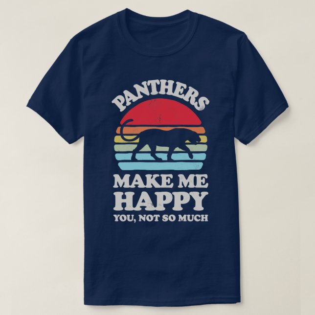 Panthers Make Me Happy Sunset Retro for Men Women  T-Shirt (Design Front)