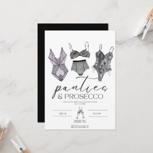 Panties and prosecco lingerie bridal shower invitation