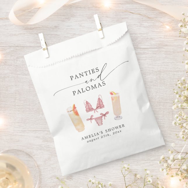 Panties & Palomas Bridal Shower Bachelorette Favour Bags (Clipped)