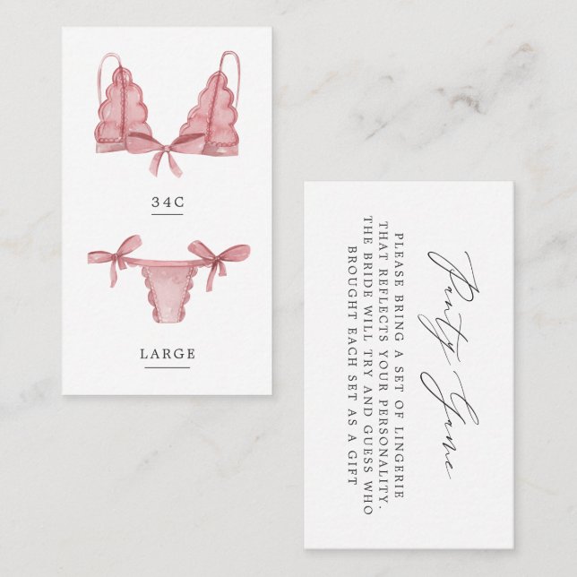 Panties & Palomas Lingerie Size Insert (Front/Back)