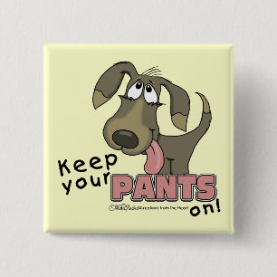 Panting Dog-Keep Pants On 15 Cm Square Badge