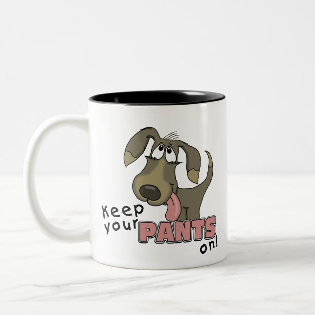 Panting Dog-Keep Pants On Two-Tone Coffee Mug (Left)