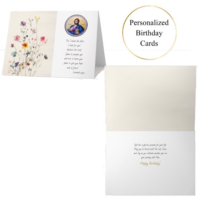 Pantocrator Lord of All with Wildflowers Birthday  Card (Creator Uploaded)