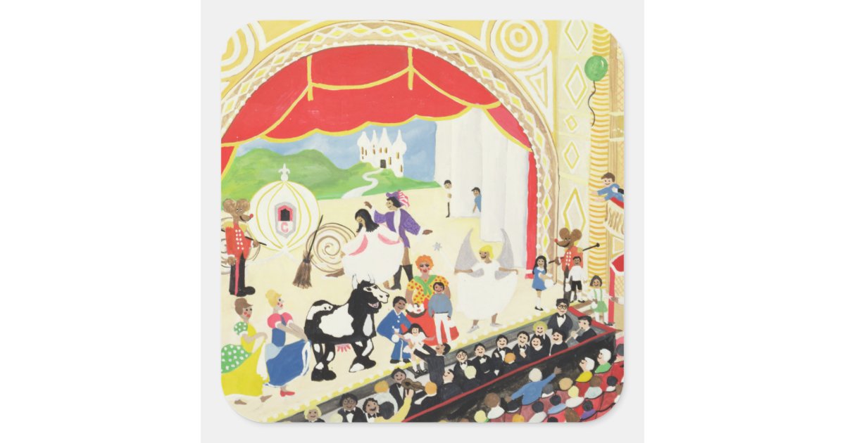 Pantomime Stickers Pantomime Square Sticker | Zazzle