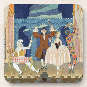 Pantomime Stage, illustration for 'Fetes Galantes' Coaster