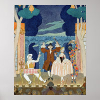 Pantomime Stage, illustration for 'Fetes Galantes'