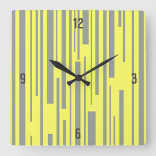 Pantone Color Ultimate Gray and Illuminating Square Wall Clock