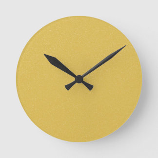 PANTONE Custard YELLOW with fine faux Glitter Round Clock