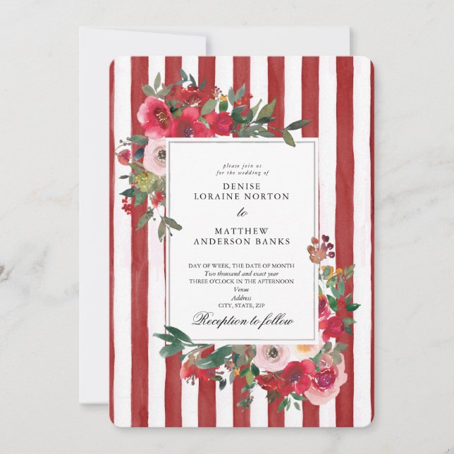 Pantone "Lava Falls" Wedding Invitation (Front)