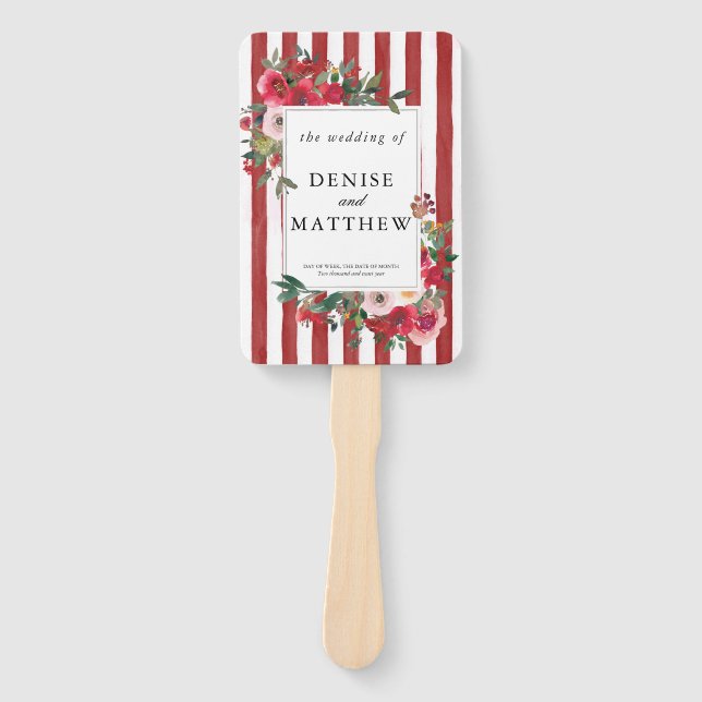 Pantone "Lava Falls" Wedding Invitation Hand Fan (Front)
