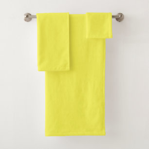 Pantone neon Fluorescent yellow lemon bright color Bath Towel Set