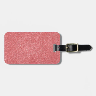 PANTONE Strawberry Ice PINK with faux Glitter Luggage Tag