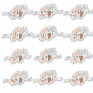 Pantry Organisation Organic Shapes Script  Sticker
