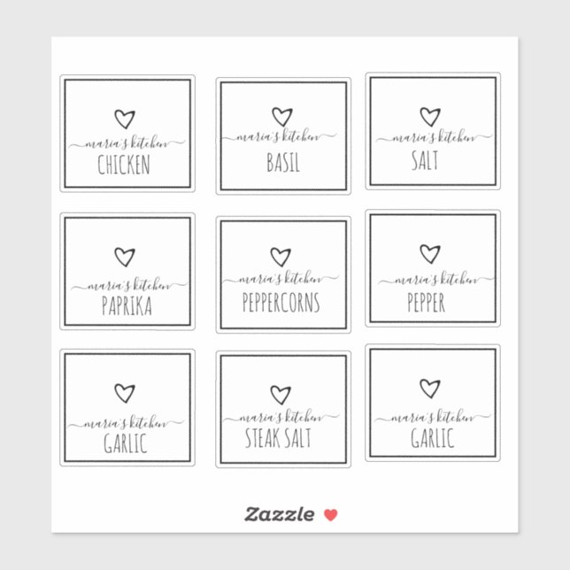 Pantry Organisation Spice Cabinet Pretty Script (Sheet)