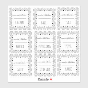 Pantry Organisation Spice Jar Decorative Border