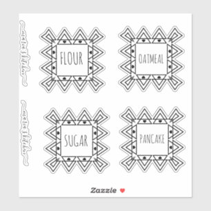 Pantry Organisation Square Border Heart Sticker