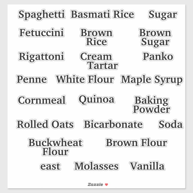 Pantry Storage Canister Labels (Sheet)