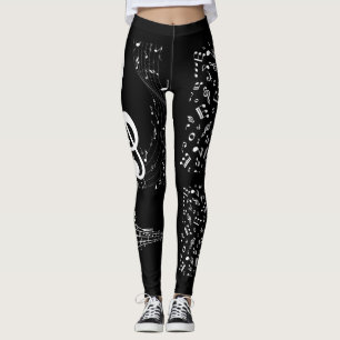 Pants legging musical notes