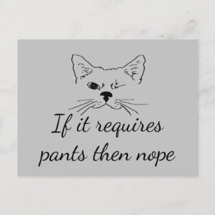 Pants Nope Fun Empath Introvert Quote Postcard