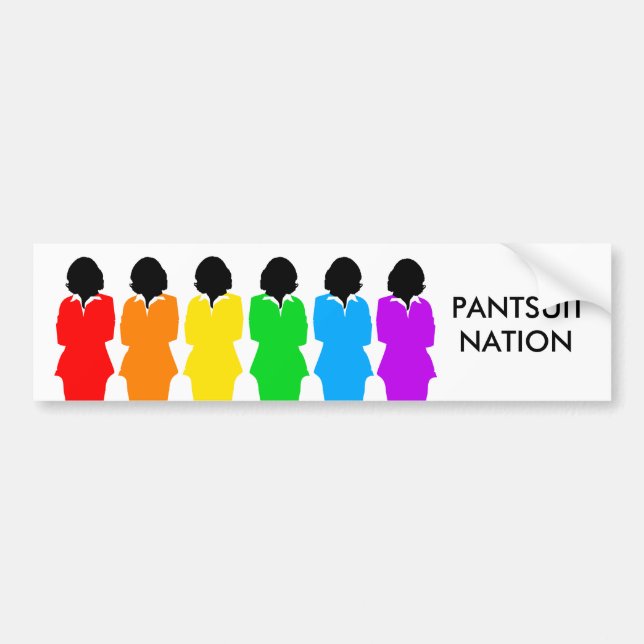 Pantsuit Nation Rainbow Women Bumper Sticker (Front)