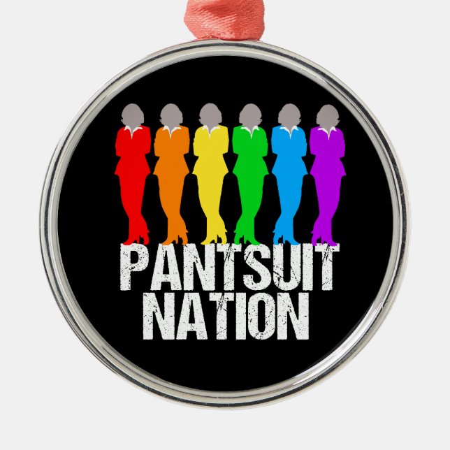 Pantsuit Nation Rainbow Women Metal Tree Decoration (Front)