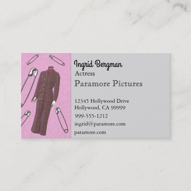 Pantsuits and Safety Pins Business Card (Front)