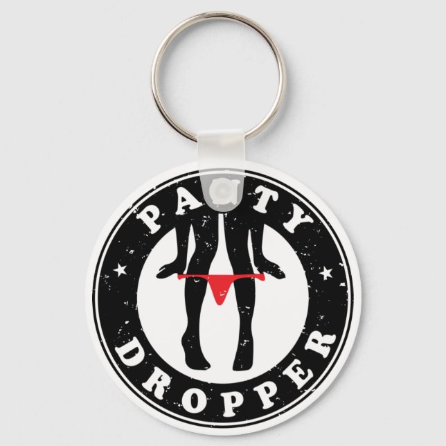 Panty Dropper Custom-Cut Vinyl Sticker Key Ring (Front)