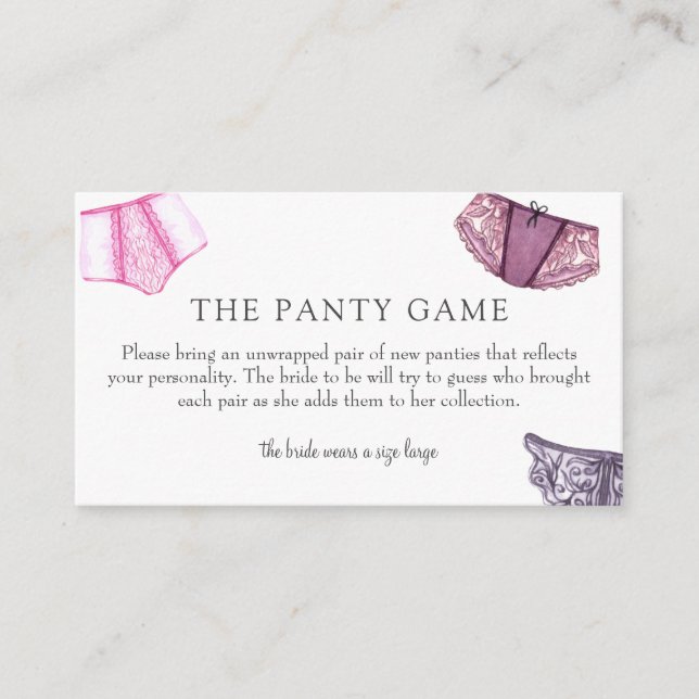 Panty Game Insert Card (Front)