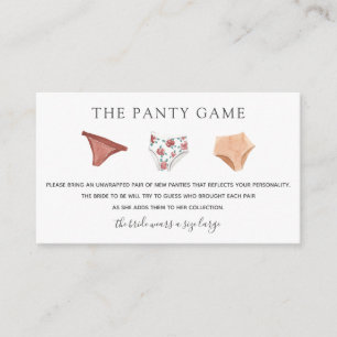 Panty Game Insert Card