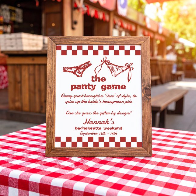 Panty game Last Slice Pizza Bachelorette Sign (Creator Uploaded)