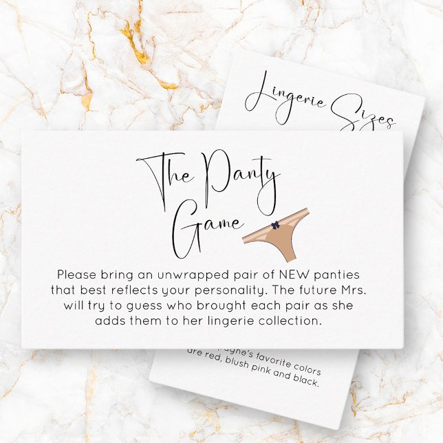 Panty Game Modern Bridal Shower Enclosure Card (Creator Uploaded)