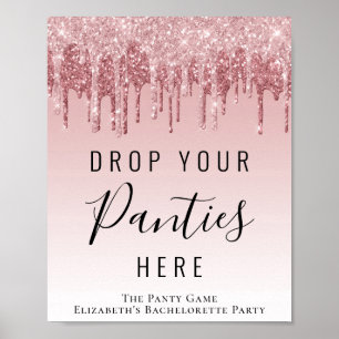 Panty Game Pink Rose Gold Glitter Sign