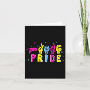 Panual Asl Pride Pan Rainbow Sign Language Deaf Aw Card