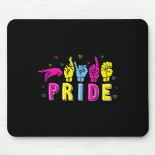 Panual Asl Pride Pan Rainbow Sign Language Deaf Aw Mouse Mat