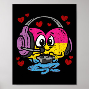 Panual Heart Pride Lgbt-q Retro Gaming Video-game Poster