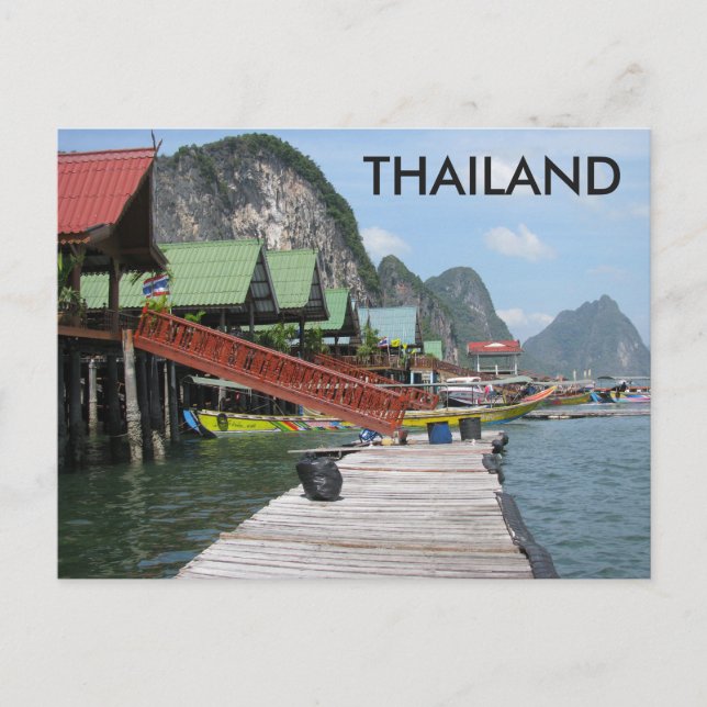 Panyi Floating Fishing Village Southern Thailand Postcard (Front)