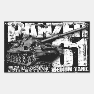 Panzer 61 Rectangle Stickers