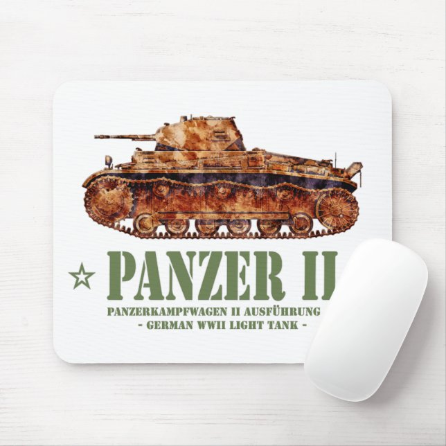 Panzer II A2 World War Two German Light Tank WWII Mouse Mat (With Mouse)