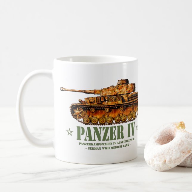 Panzer IV D World War Two German Medium Tank WWII Coffee Mug (With Donut)