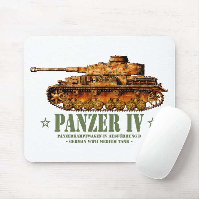 Panzer IV D World War Two German Medium Tank WWII Mouse Mat (With Mouse)