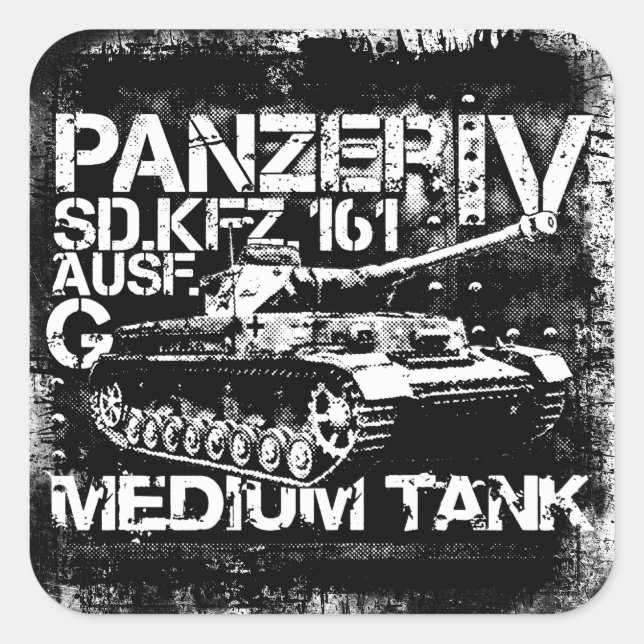 Panzer IV Square Stickers (Front)