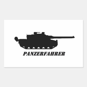 panzerfahrer rectangular sticker