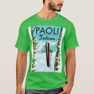 Paoli Orange County Indiana Ski poster T-Shirt